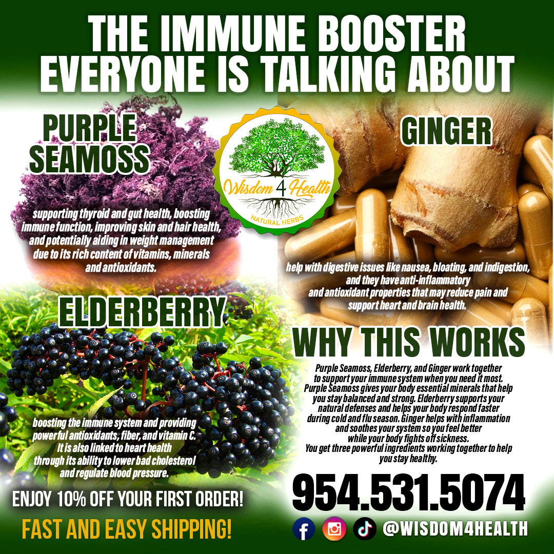 Purple Seamoss, Elderberry and Ginger