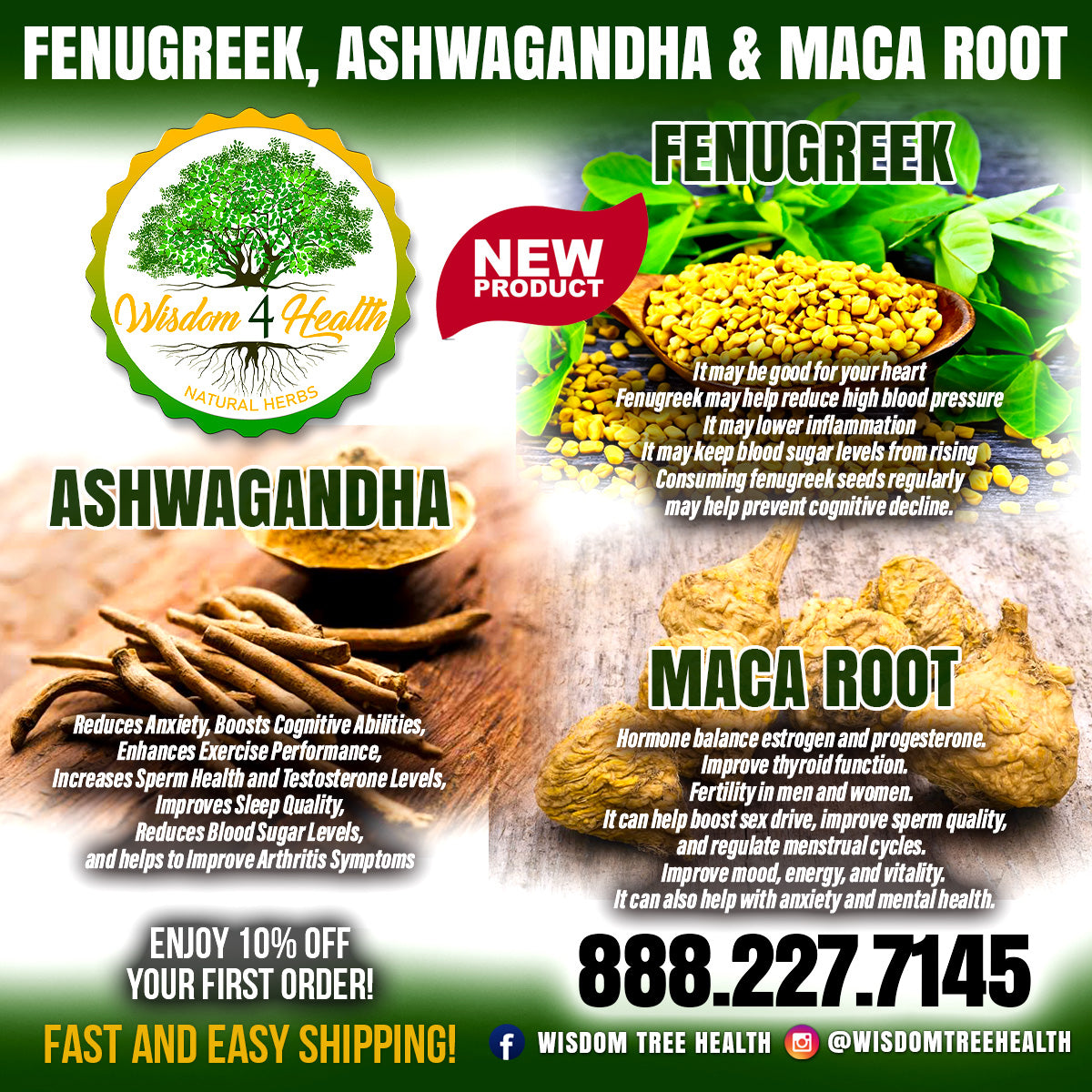 Fenugreek, Ashwagandha, and Macaroot